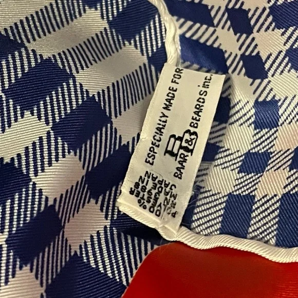 Super Cute Vintage Scarf Red Blue 23 In Sq Excellent Condition - Picture 3 of 7